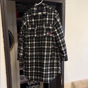 Tommy Hilfiger Men's Black and White Checkered Jacket